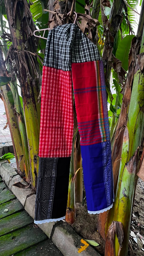 Multicoloured Patchwork Gamcha Dupatta