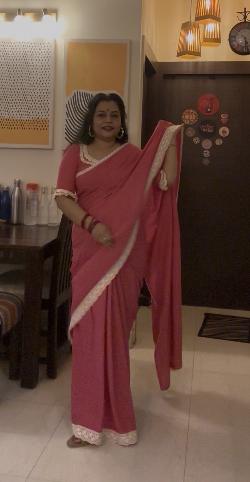 Combo set of Handloom check sari &Ready blouse — photo 5