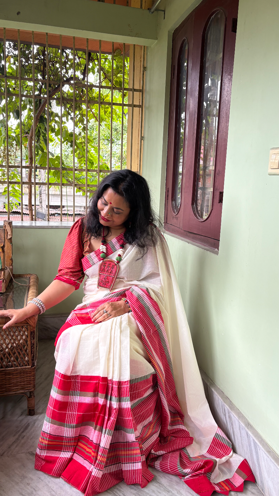 Gamcha sari Astami saree