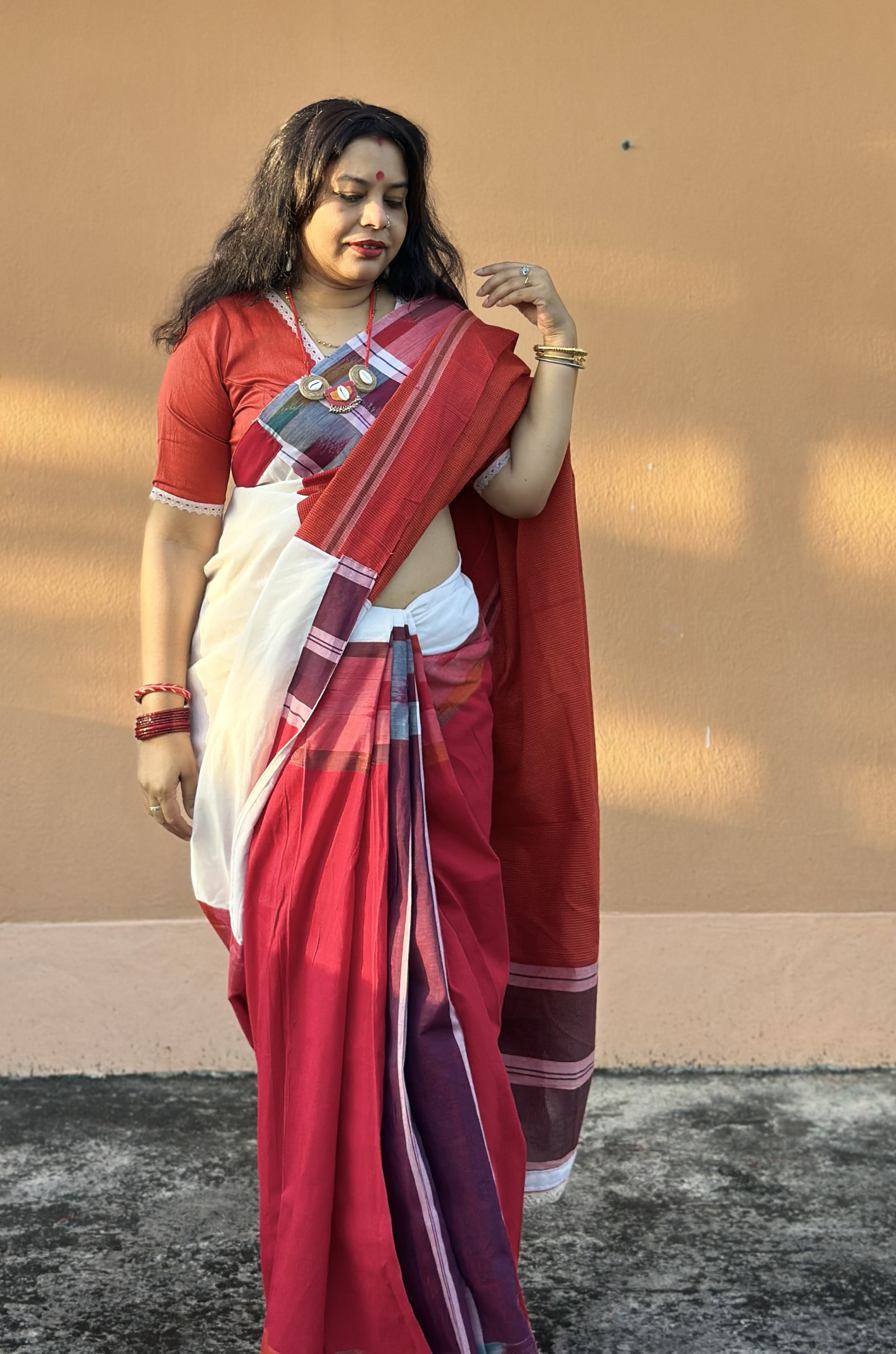 Handloom Gamcha saree polashi — photo 8