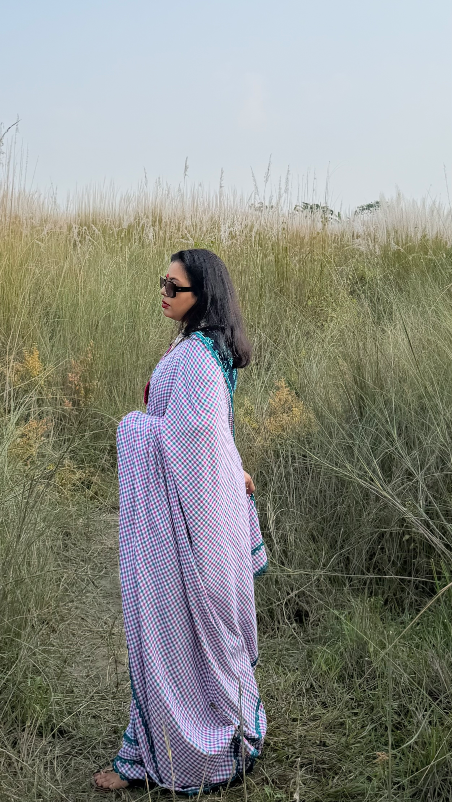Cotton Handloom Check Saree katakuti — photo 6