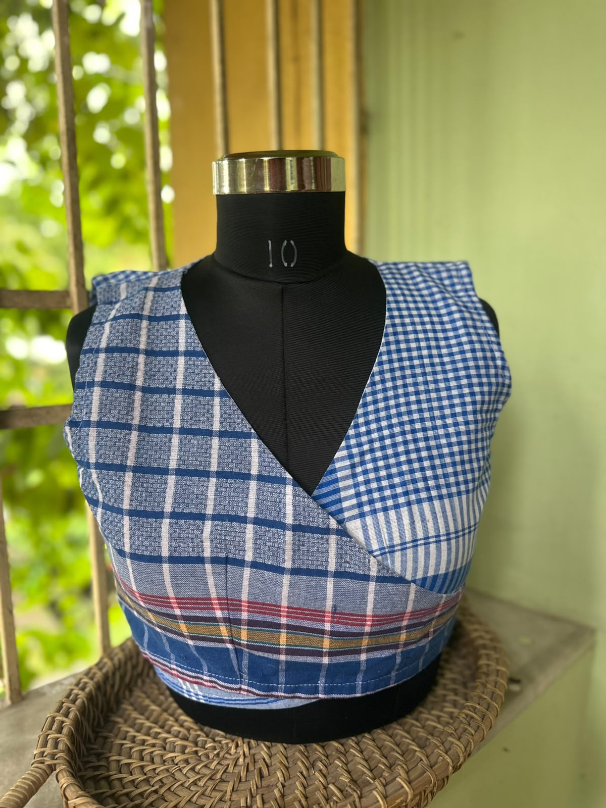 Gamcha wrapped blouse with lining