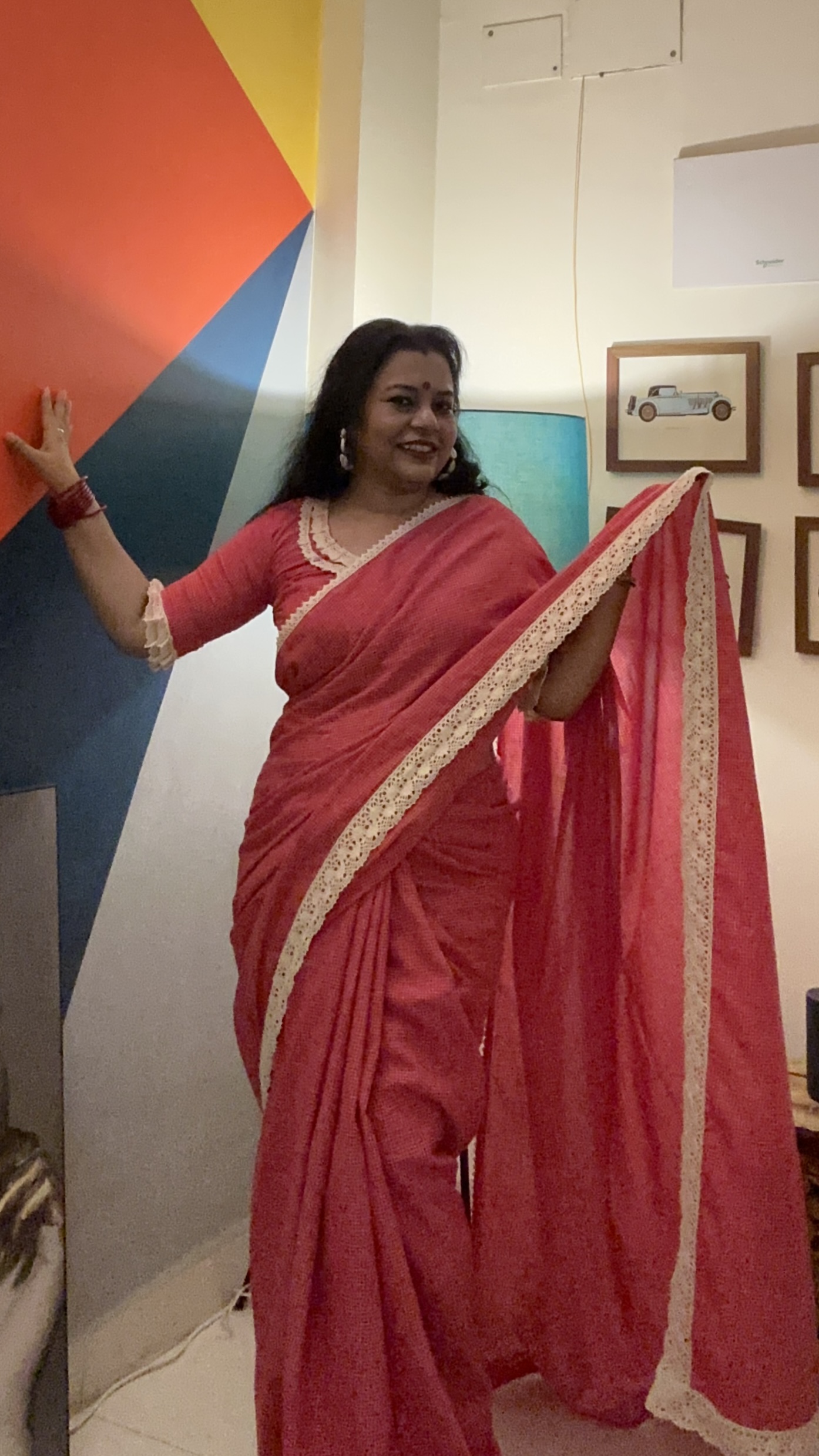 Combo set of Handloom check sari &Ready blouse — photo 7