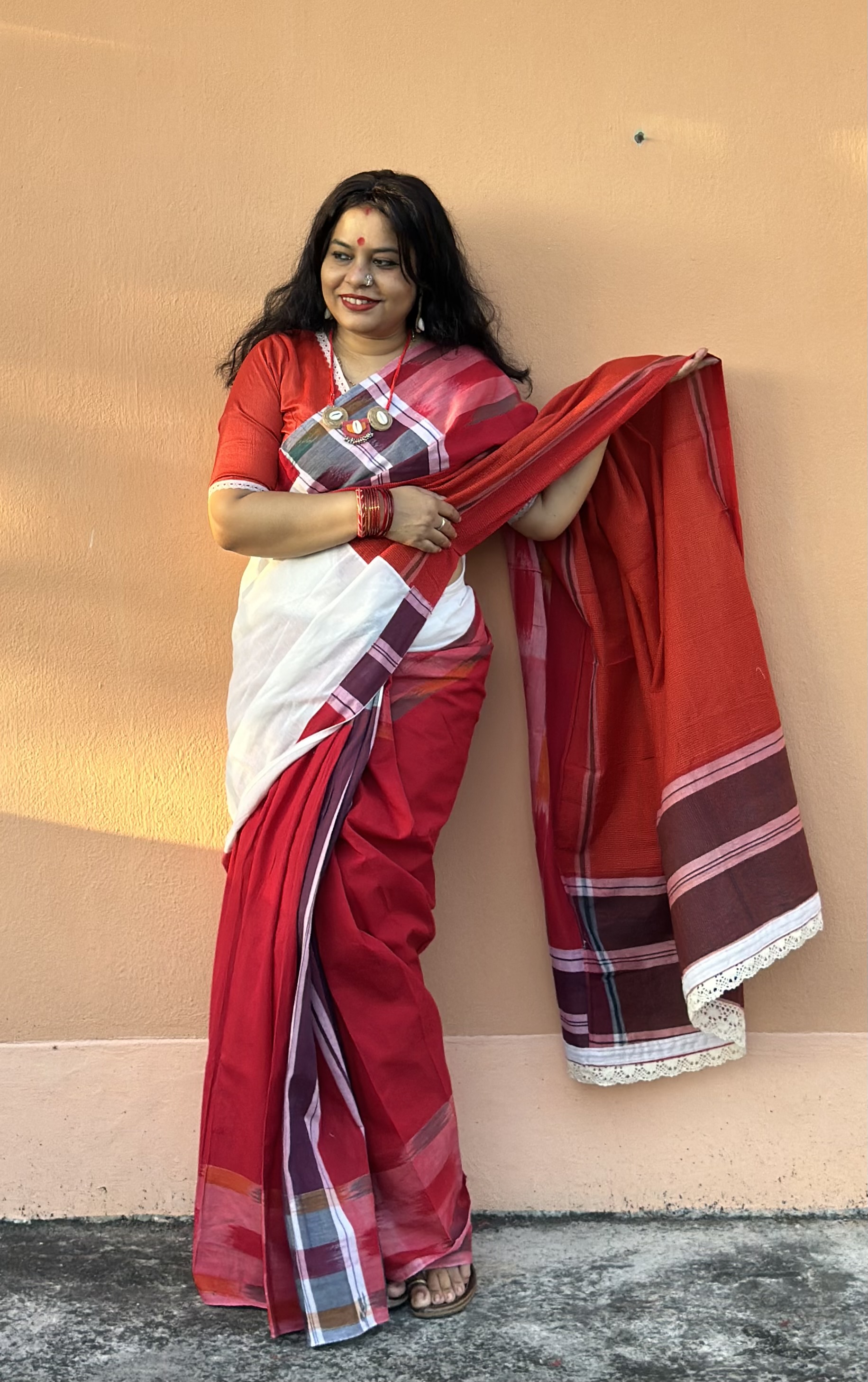 Handloom Gamcha saree polashi — photo 2