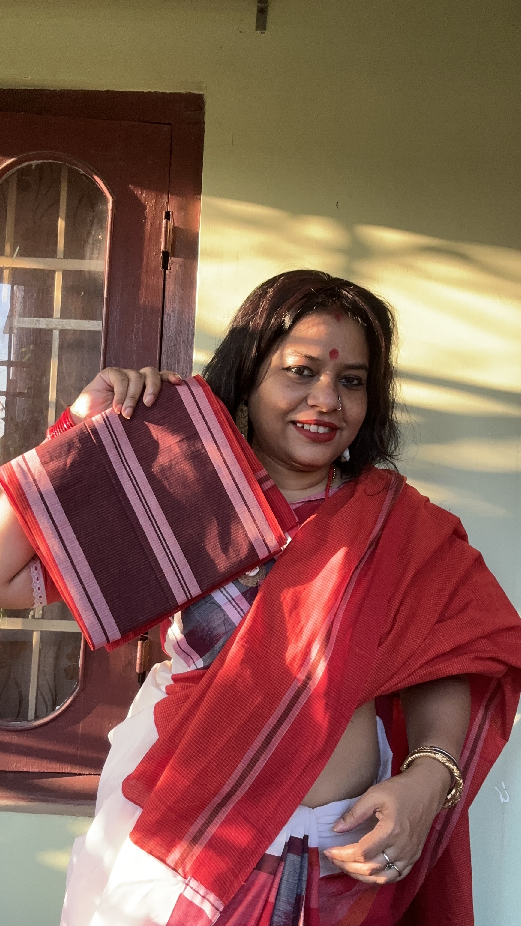 Handloom Gamcha saree polashi — photo 12