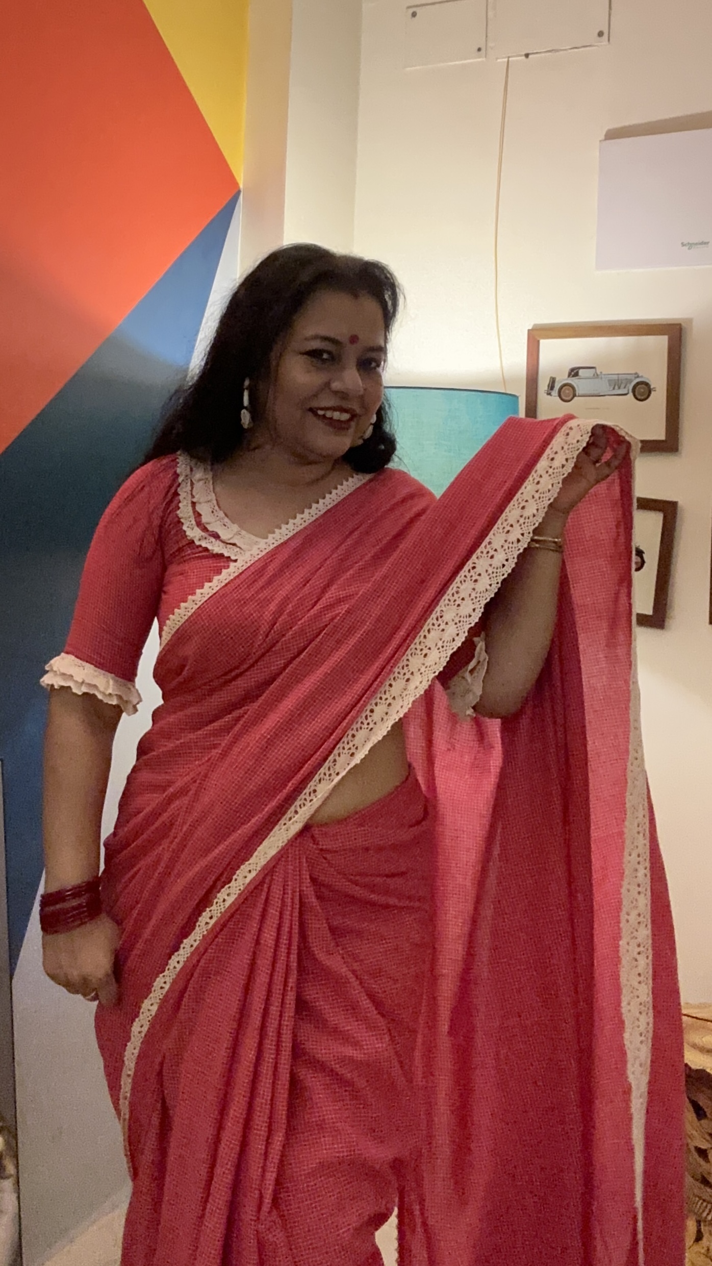 Combo set of Handloom check sari &Ready blouse — photo 8