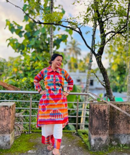 Katki Gamchha Kurta with Palazzo Pants
