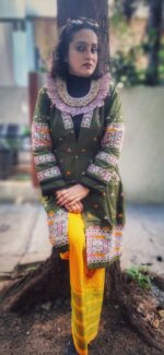 Handloom silk long shrug - Image 5