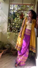 Cotton dokhona jacket with gathers and pockets - Image 4