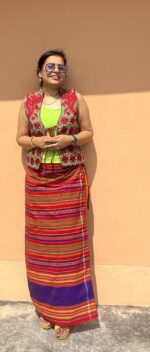 Tribal fabrics wrapped skirt for plus size women