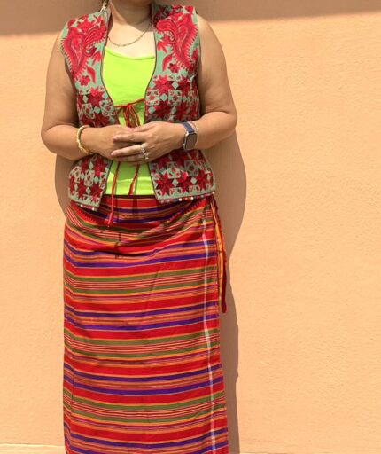 Tribal fabrics wrapped skirt for plus size women