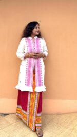 Presenting this set of dokhona wrapped skirt teamed up with karbi fabric jacket - Image 3