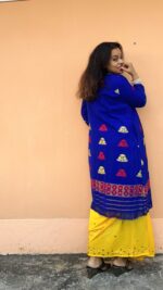 Handwoven long Shrug with lining and pockets - Image 3