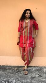 Short kurta set with tulip pant (gamchha)