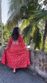 Ikkat flared skirt and shirt top - Image 3