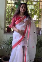 Cotton Mekhla Chador set in white base