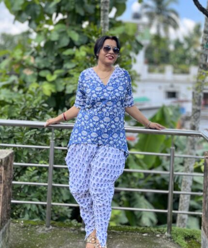 Cotton printed dhoti set 1