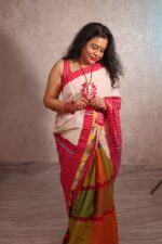 Cotton Gamcha Patchwork Saree - Image 5