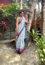 Mulmul Saree with Gamcha Border - Image 4