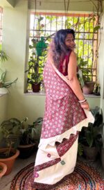 Treasure Box Ajrakh Saree - Image 4
