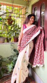 Treasure Box Ajrakh Saree - Image 3