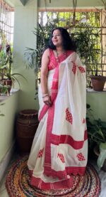 Kite theme patchwork saree with contrast blouse piece - Image 5