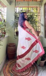 Kite theme patchwork saree with contrast blouse piece - Image 2