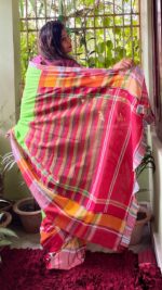 Cotton Gamcha Patchwork Saree - Image 5