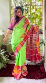 Cotton Gamcha Patchwork Saree