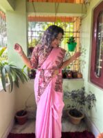 Cotton Kalamkari and Khadi Pocket Saree - Image 5