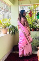 Cotton Kalamkari and Khadi Pocket Saree - Image 3