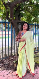 Khadi Cotton Saree with Border - Image 4