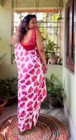 Japanese Satin Printed Saree - Image 6