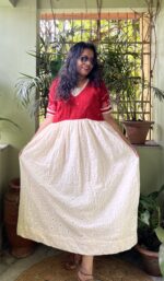 Handloom jamdani and Cotton hakoba Dress - Image 3