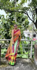 Cotton gamcha patchwork saree - Image 4