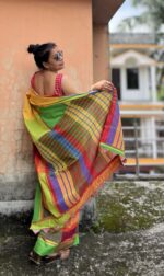 Cotton gamcha patchwork saree - Image 3