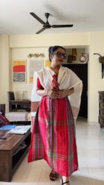 Gamcha three piece set in cotton with lining