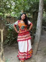 Cotton Khadi and Gamcha wrapped skirt & top. - Image 3