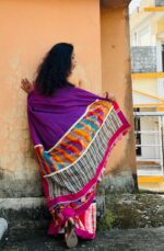 Gamcha cotton patchwork saree with blouse - Image 5