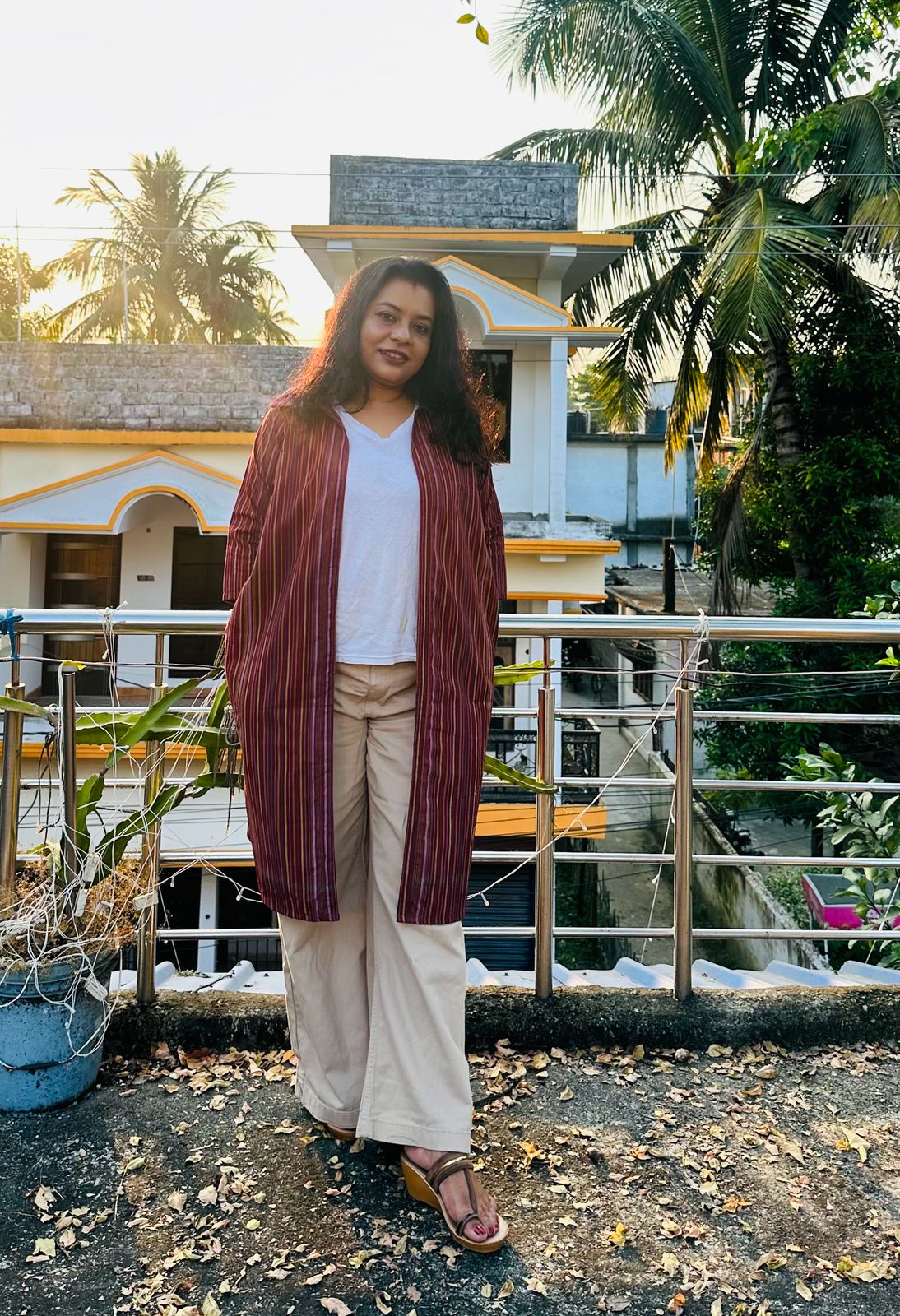 WhatsApp Image 2025-10-25 at 11.46.50 PM (2) Tribal cotton fabric long shrug with lining , collar and pockets - Image 1