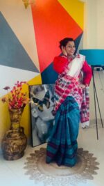 Gamcha Patchwork Saree - Image 2