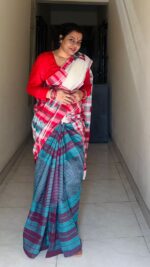 Gamcha Patchwork Saree - Image 4