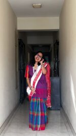 Gamcha Patchwork Saree - Image 2