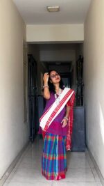Gamcha Patchwork Saree - Image 4