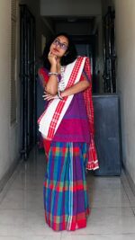 Gamcha Patchwork Saree - Image 3