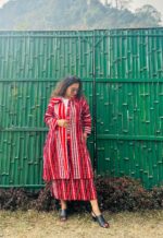 Handloom Karbi Fabric Jacket and Skirt Set - Image 5