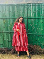 Handloom Karbi Fabric Jacket and Skirt Set - Image 4