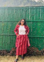 Handloom Karbi Fabric Jacket and Skirt Set - Image 3