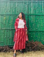 Handloom Karbi Fabric Jacket and Skirt Set