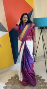 Gamcha Patchwork Saree - Image 3